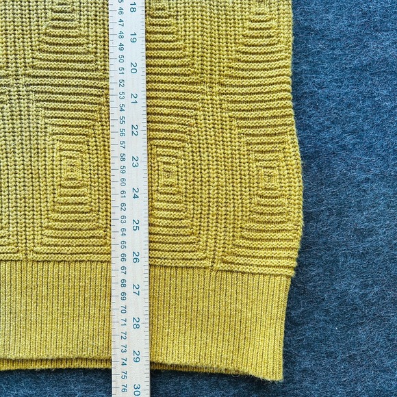 Bonobos Large Slim Fit Wool Alpaca Blend Knit Pullover Sweater Yellow Argyle - Picture 9 of 11